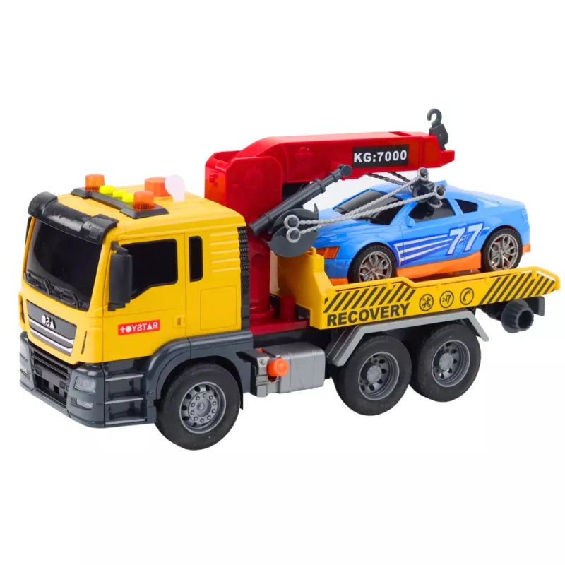 LEAN TOYS hinausauto nosturilla ja kilpa-auto – valo- ja äänilelusetti