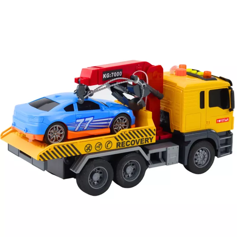 LEAN TOYS hinausauto nosturilla ja kilpa-auto – valo- ja äänilelusetti