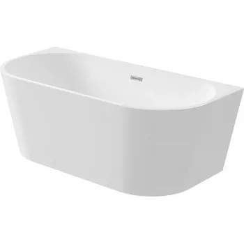 DEANTE KDS_015W seinään kiinnitettävä tai vapaasti seisova akryylikylpyamme 150 cm, soikea, valkoinen, 220 l tilavuus, integroitu ylivuoto, sis. Click-Clack-viemäri