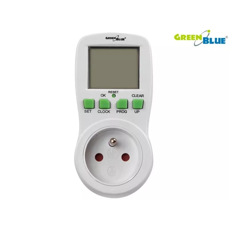 GreenBlue GB107 digitaalinen ohjelmoitava ajastinkytkin 16 ohjelmaa 230V 16A Schuko