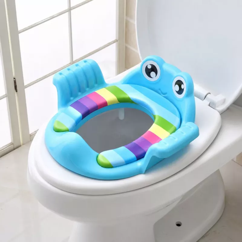 LEAN TOYS wc-istuimen suojus lapsille, pehmeä istuin kahvoilla, sininen