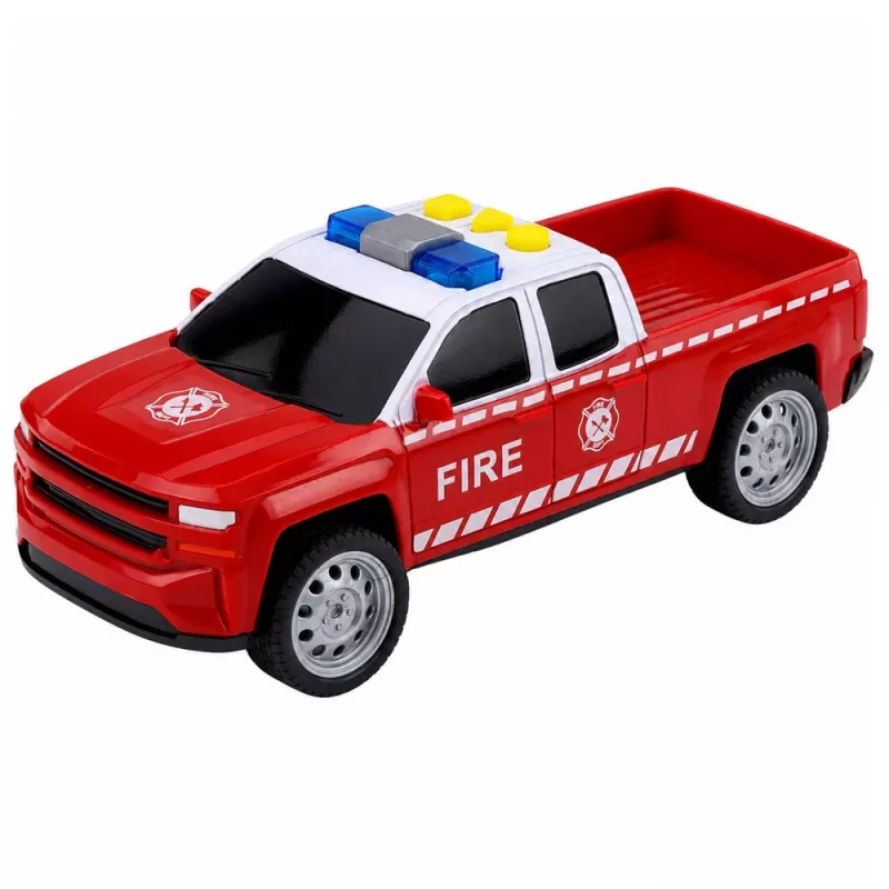 LEAN TOYS paloautosetti: helikopteri ja auto, valot, äänet 1:32