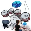 Suprimo K-Drums 1 lasten rumpusetti, jossa 5 rumpua, symbaalit, jakkara ja kapulat, punainen