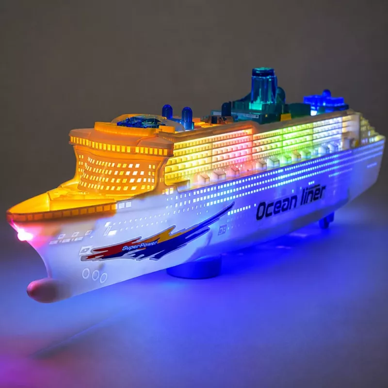 LEAN TOYS matkustaja-risteilyaluslelu kitkavedolla, valoilla ja äänillä