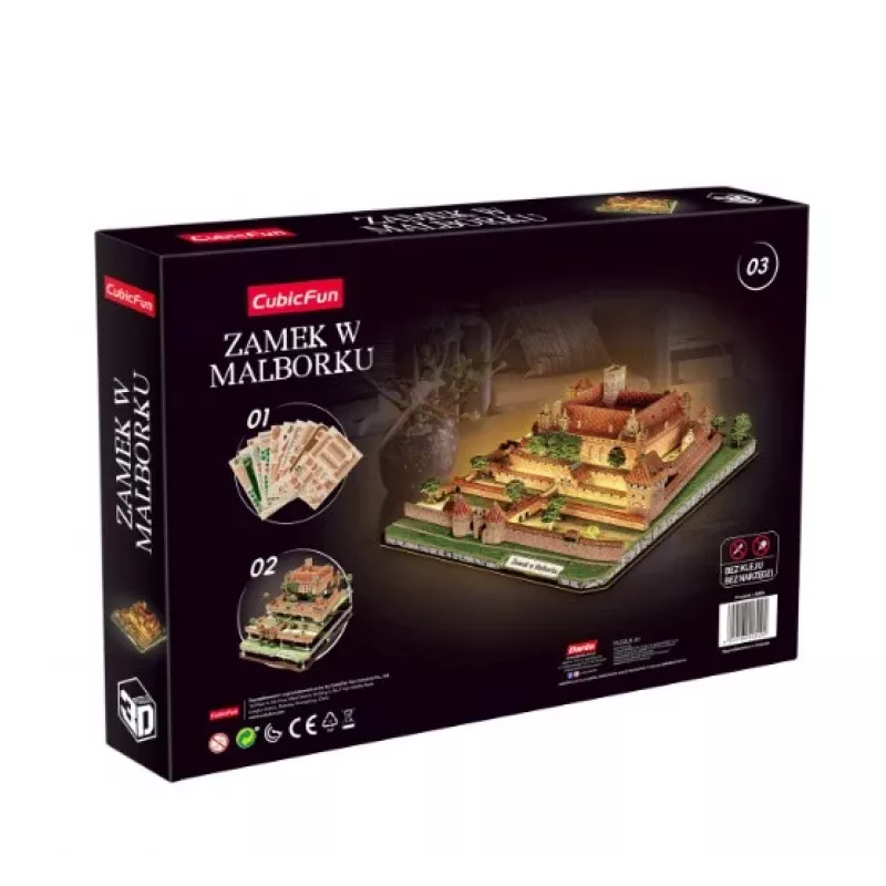 CubicFun 3D-palapeli Malborkin linna LED-valolla