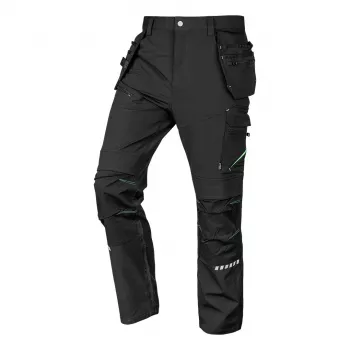NEO TOOLS Mix&Match 4-suunta-joustavat työhousut Cordura-vahvistuksilla ja kotelotaskuilla, musta, koko XXXL