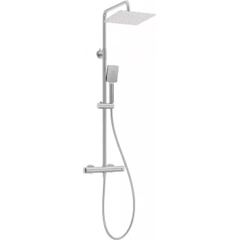 DEANTE NAC_F4HT sadesuihkujärjestelmä termostaattisekoittimella, kromi, 250 mm pyöreä pää, 3 toiminnon käsisuihku, 1500 mm letku, säädettävä suihkutanko