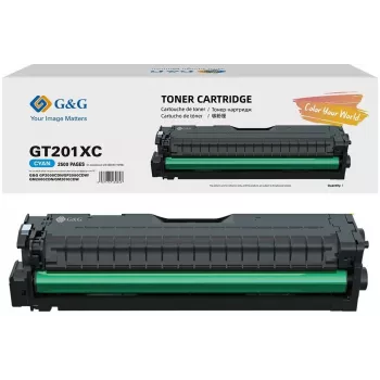 G&G XL-värikasetti GT201XCEV G&G P2000CDW/P2010CDW -tulostimeen, syaani