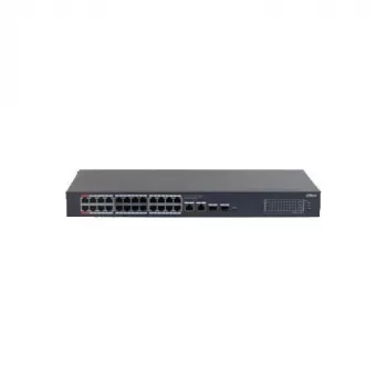 Dahua CS4228-24GT-375 24-porttinen Gigabit PoE -hallittava kytkin, 2x Gigabit RJ45 + 2x SFP-uplink, 375 W PoE-budjetti, Layer 2