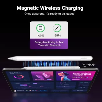 UGREEN LP653 Apple iPadin kosketuskynä langattomalla latauksella, valkoinen