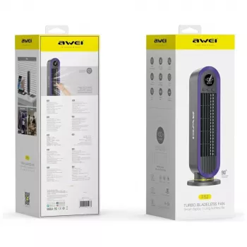 AWEI F52 kannettava tornituuletin 3600 mAh USB-C ladattava harmaa