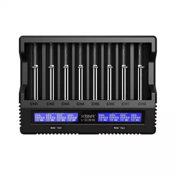 XTAR VC8S USB-C SET akkulaturi, 3,7V/1,2V