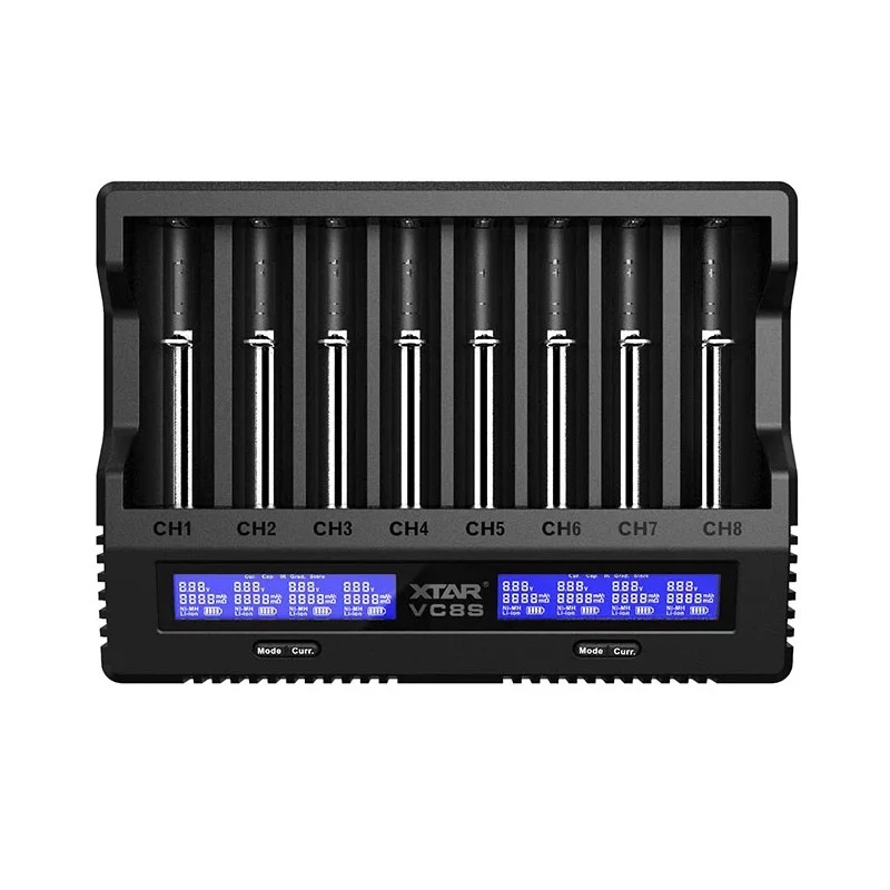 XTAR VC8S USB-C SET akkulaturi, 3,7V/1,2V