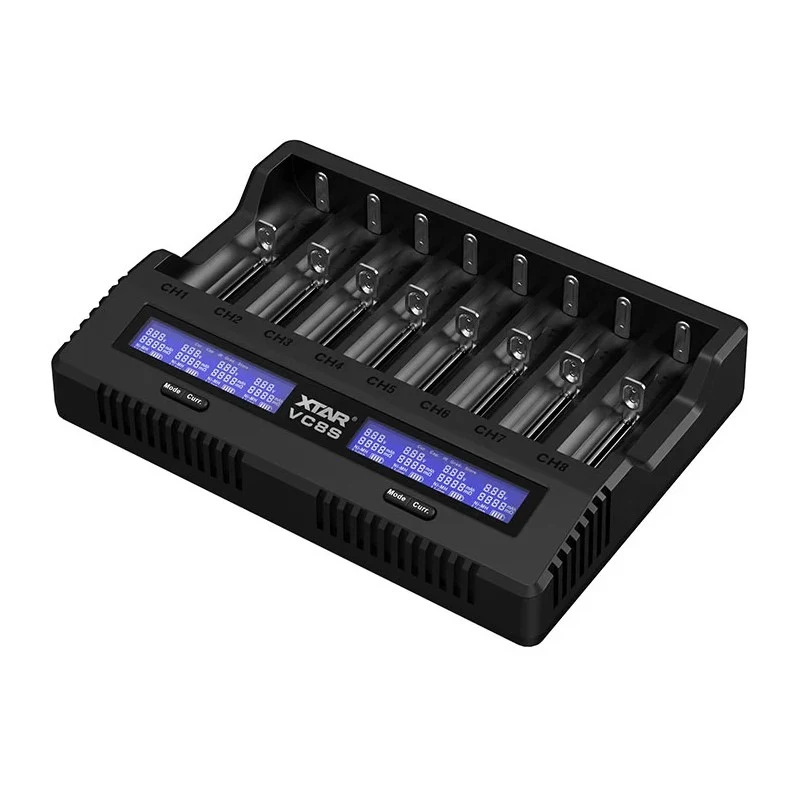 XTAR VC8S USB-C SET akkulaturi, 3,7V/1,2V