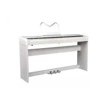 Ringway RP35 WH digitaalipiano telineellä ja 3-pedaaliyksiköllä, 88 kosketinta Graded Hammer Action, valkoinen