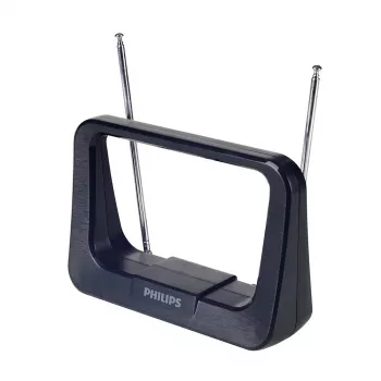 Phil sisäantenni DVB-T/T2 1,8 m koaksiaalikaapelilla, 75 ohm, 3G/4G-suodatin, musta