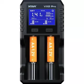 XTAR VX2 PRO KT Li-ion/LiFePO4/Ni-MH 18650 akkulaturi