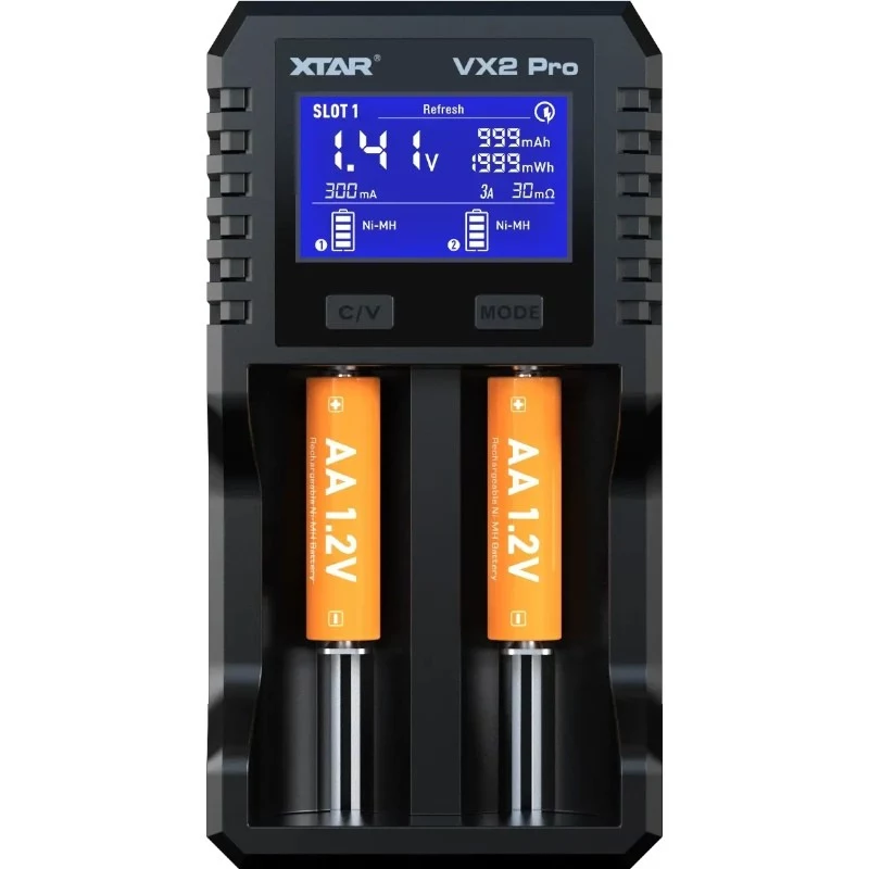 XTAR VX2 PRO KT Li-ion/LiFePO4/Ni-MH 18650 akkulaturi