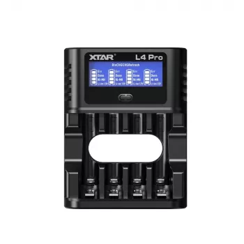XTAR L4 PRO USB-C Li-Ion/Ni-MH -akkulaturi, 1,5V/1,2V