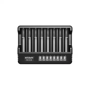 XTAR MX8 USB-C Li-Ion/Ni-MH -akkulaturi, 3,7V/1,5V/1,2V