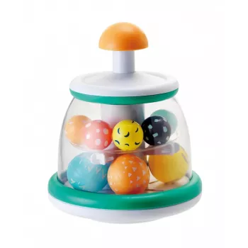 B-KIDS Rollabout Ball Top Infantino – mint pinottava ja pyörivä lelu helinähelmillä vauvoille 6 kuukaudesta alkaen