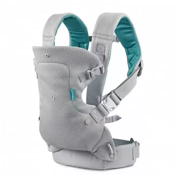B-KIDS Infantino 4-in-1 muunneltava vauvan kantoreppu, harmaa, 3,6–14,5 kg, JPMA-sertifioitu, irrotettavalla Wonder Cover™ -ruokalapulla