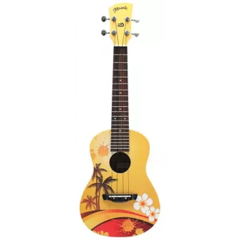 Moana M-100 Palm Trees konserttiukulele mahonki Aquila-kielillä