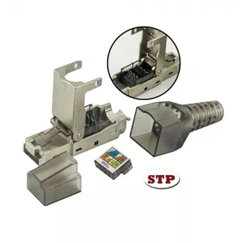 Techly 101911 RJ45 Cat6a 10G työkaluton modulaarinen liitin, STP
