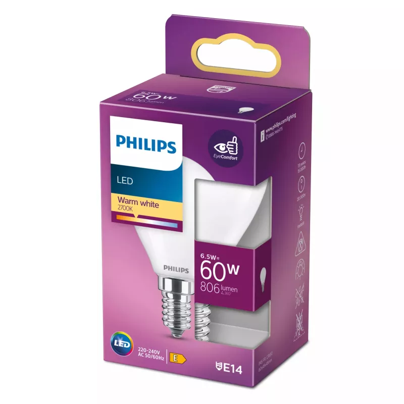 Philips LED Classic 5.5W E14 P45 lämmin valkoinen 806lm himmennetty lamppu (60W-vastine)