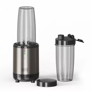 BLACK+DECKER ES9120160B henkilökohtainen tehosekoitin 1000W 2x 600 ml Tritan-pullolla ja matkakansilla