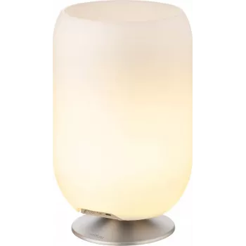 KOODUU LED-valaisin kaiuttimella ja jäähdyttimellä Atmos hopea