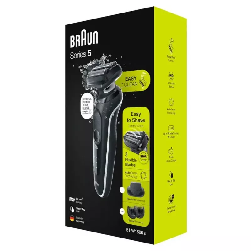 BRAUN parranajokone Series 5 51-W1500s märkä- ja kuivaparranajokone musta