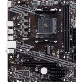 MSI A520M-S AMD A520 AM4 Micro-ATX -emolevy - DDR4, HDMI, DVI, VGA, Gigabit-LAN