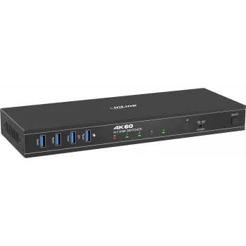 InLine® KVM-kytkin, 4x1, DP 4K/60Hz, USB 3.2-keskitin (57885J)