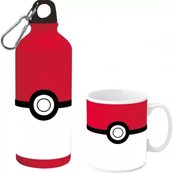 Pokemon alumiinipullo 500ml keraamisen mukin setillä