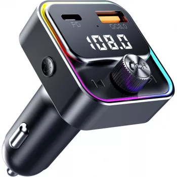 SENCOR SWM 3000 Bluetooth FM-lähetin USB-A QC3.0:lla, USB-C PD 3.0:lla, MP3-toisto, kaiutinpuhelin, Siri & Google Assistant