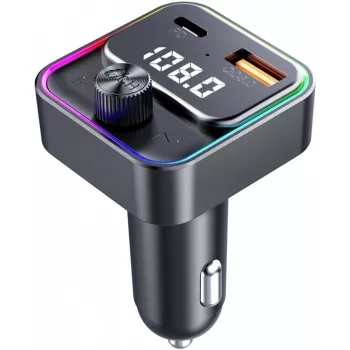 SENCOR SWM 3000 Bluetooth FM-lähetin USB-A QC3.0:lla, USB-C PD 3.0:lla, MP3-toisto, kaiutinpuhelin, Siri & Google Assistant