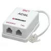 Intellinet ADSL-haaroitin/suodatin RJ11-uros 2x RJ11-naaras, valkoinen