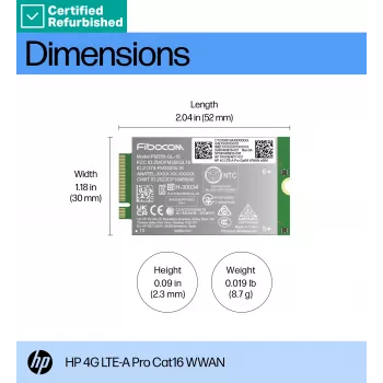 RENEW GOLD HP 4G LTE -modeemi M.2 WWAN Cat 16 L860-GL-16 Mobile Broadband Cellular (yhteensopiva WWAN-valmiiden EliteBook 630 640 645 660 830 840 860 1040 G11, x360 G11, ProBook 440 460 465 G11, ZBook Firefly Fury Power 14 16 G11 G11A kanssa)