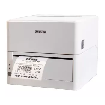 Citizen CL-H300SV tulostin_ hopeaionit USB valkoinen EU-pistoke paikka valinnaiselle