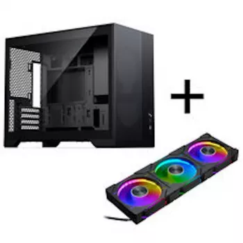 PHANTEKS XT M3 PC-kotelo, Mini-kotelo + D30 PWM Regular Airflow D-RGB tuuletin, 3 kpl:n pakkaus, musta