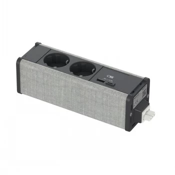 SCHNEIDER ELECTRIC UNICA SYSTEM+ MOD.UNIT 2XSCHUKO+USBA/C ANTRASIITTI/HARMAA