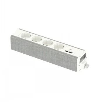 SCHNEIDER ELECTRIC UNICA SYSTEM+ MOD.UNIT 4XSCHUKO+USBA/C VALKOINEN/HARMAA