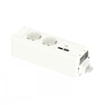 SCHNEIDER ELECTRIC UNICA SYSTEM+ MOD.UNIT 2XSCHUKO+USBA/C VALKOINEN