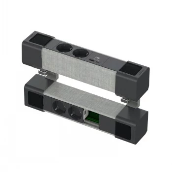 SCHNEIDER ELECTRIC UNICA SYSTEM+ PÖYTÄLAITE 4XSCHUKO+USBA/C+RJ OPT, ANTRAS./HARMAA