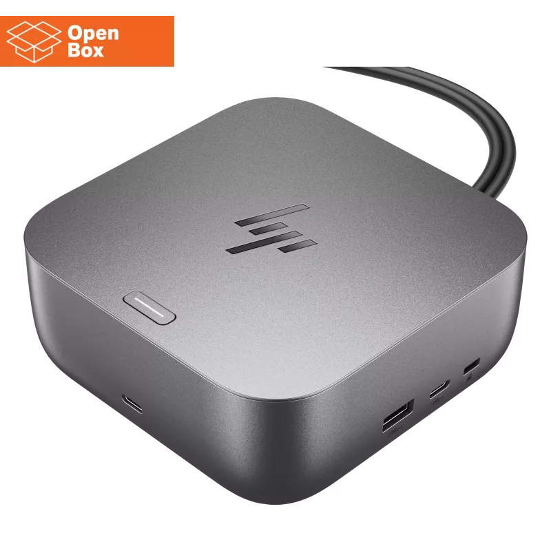 HP Thunderbolt 4 Ultra Dock - OPENBOX - G6 280W Combo-kaapelilla - 5x USB-A, 2x USB-C, 1x USB-C Thunderbolt 4, 2x DisplayPort, 1x HDMI, 1x RJ-45, Meteor Silver, 3 vuotta