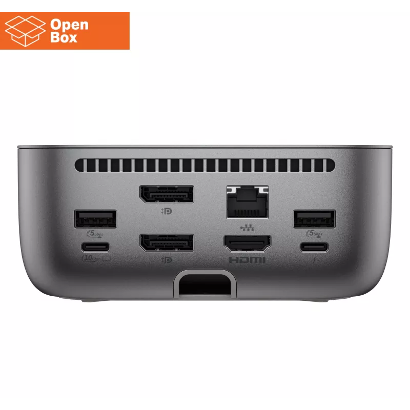 HP Thunderbolt 4 Ultra Dock - OPENBOX - G6 280W Combo-kaapelilla - 5x USB-A, 2x USB-C, 1x USB-C Thunderbolt 4, 2x DisplayPort, 1x HDMI, 1x RJ-45, Meteor Silver, 3 vuotta