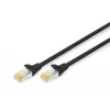 DIGITUS CAT6A S/FTP-verkkokaapeli, 0,5 m, musta