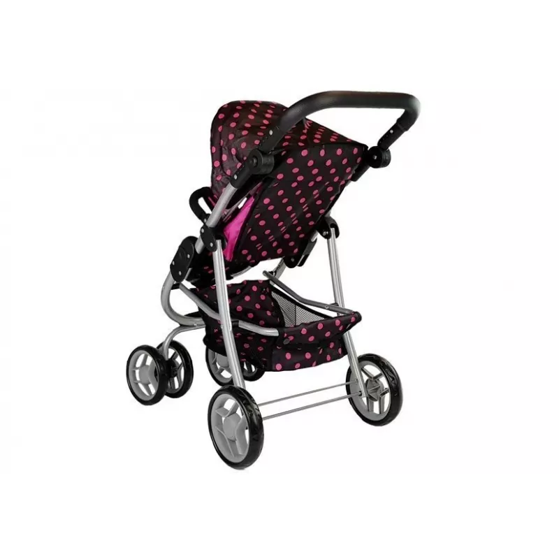 2-in-1 lastenvaunut hoitolaukulla musta-pinkki 7706 Lean Toys