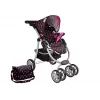 2-in-1 lastenvaunut hoitolaukulla musta-pinkki 7706 Lean Toys